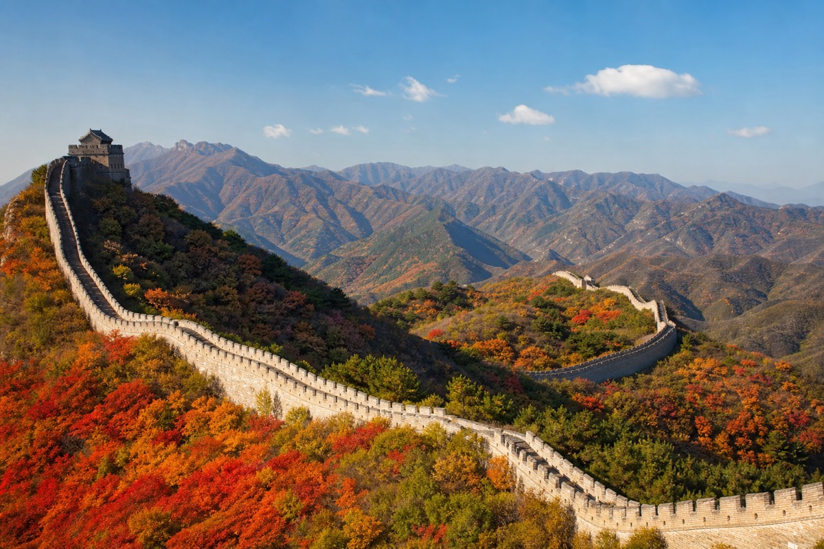 The Great Wall in autumn colour