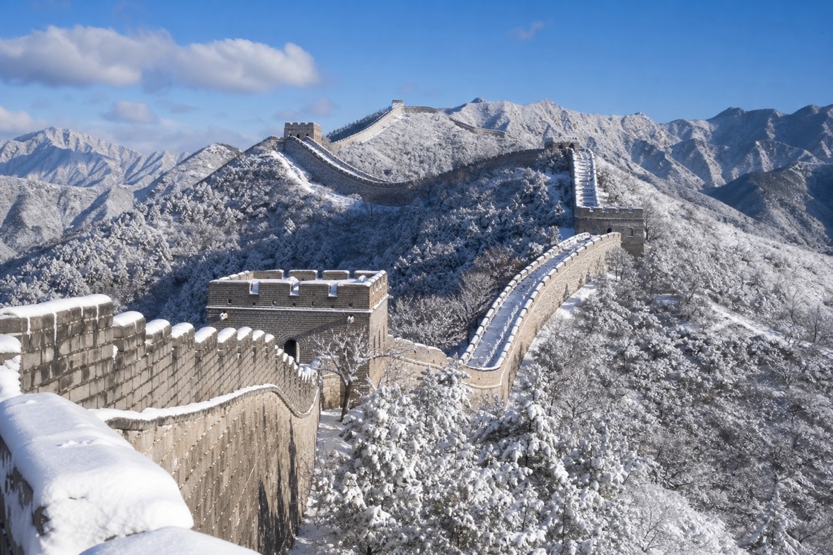 The Great Wall under winter snow
