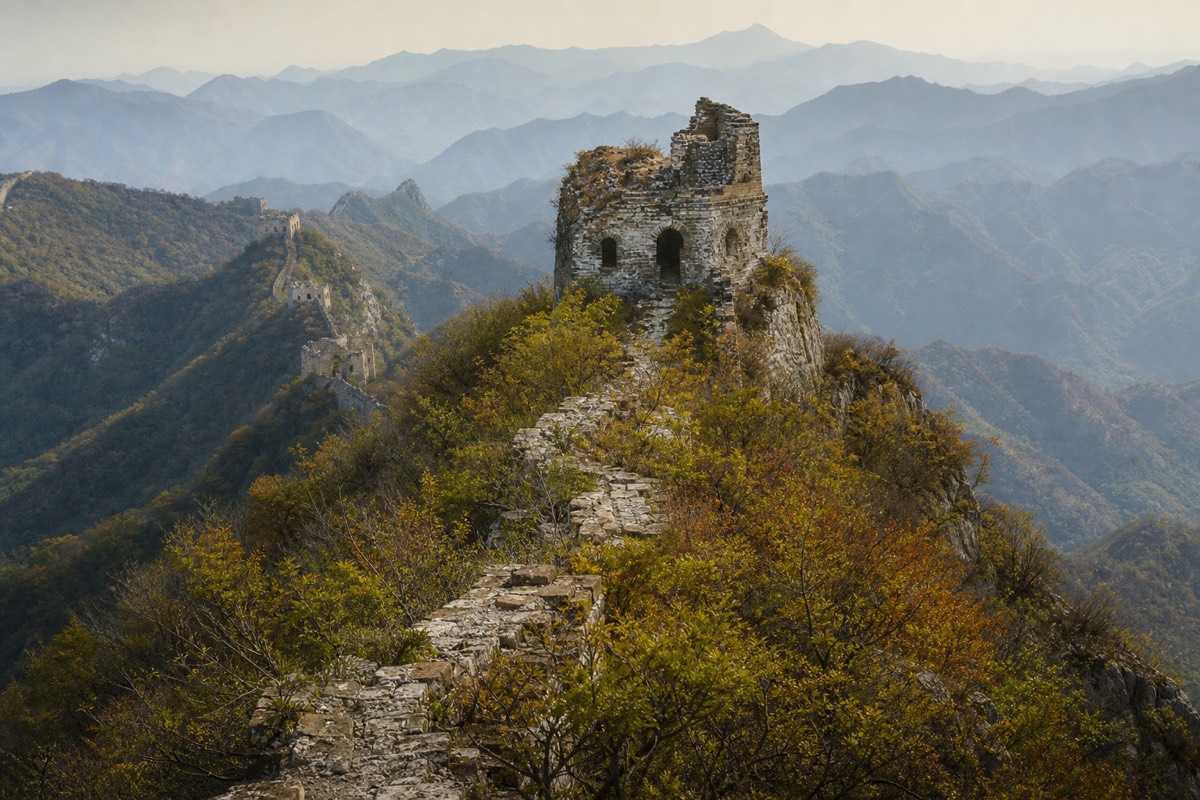 The wild, unrestored Great Wall at Jiankou