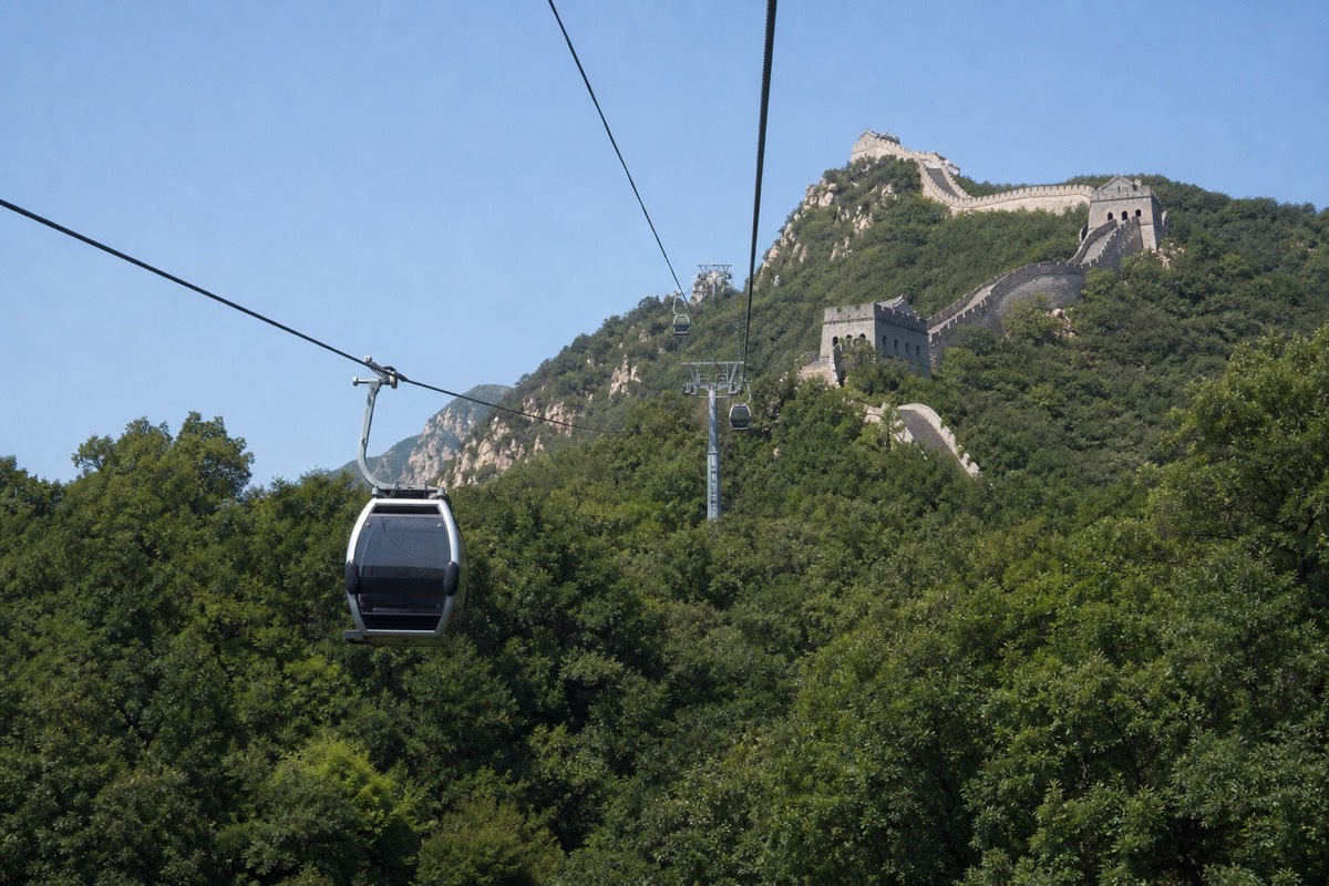The cable car up to the Great Wall at Mutianyu