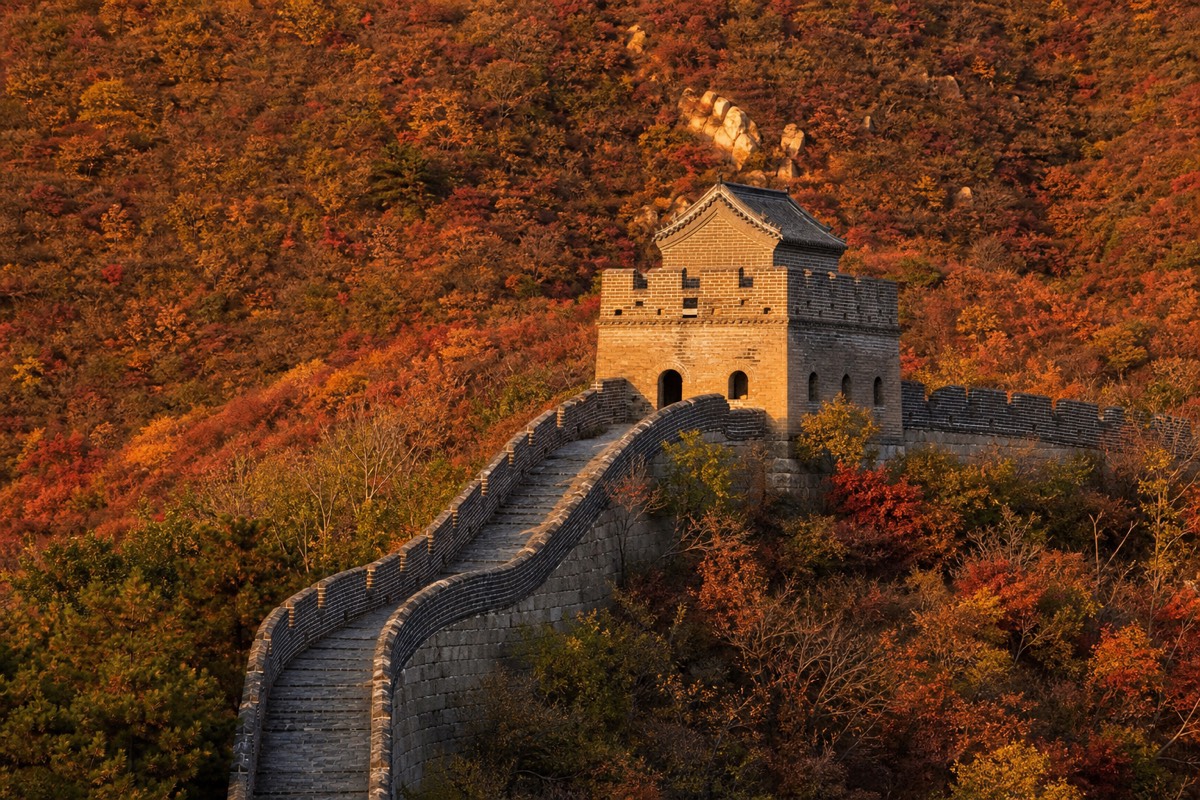 The Great Wall in autumn colour